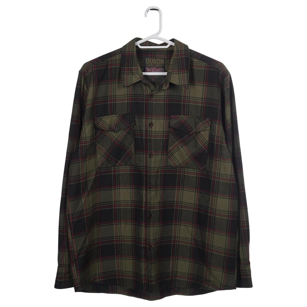 Dixxon The Nightmare Shirt 2X Green Red Plaid Flannel Elm Street Button Down